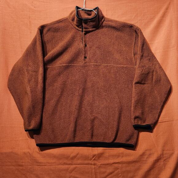 Outdoor Urban Terrain Men's Sz XL Burnt Orange 1/4 Snap Pullover Fleece Jacket - Picture 2 of 8